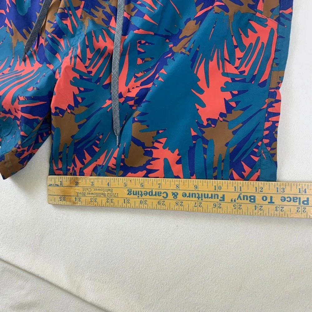 Prana Breathe Mens XL‎ Board Shorts Teal Coral Tropical Palm Print M31210627
